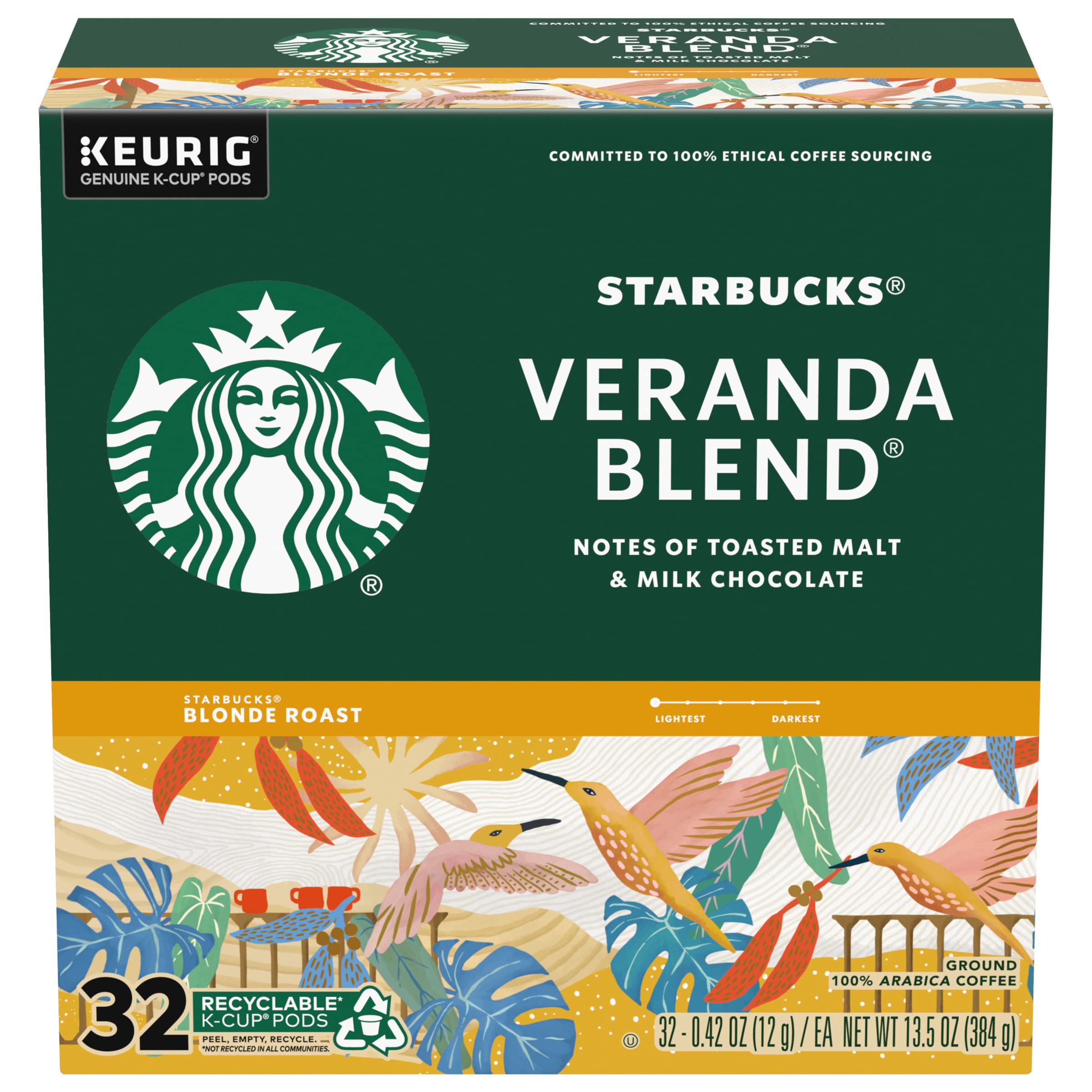 Starbucks K-Cup Coffee Pods, Starbucks Blonde Espresso Roast Hot or Iced Coffee, 22 Keurig Pods