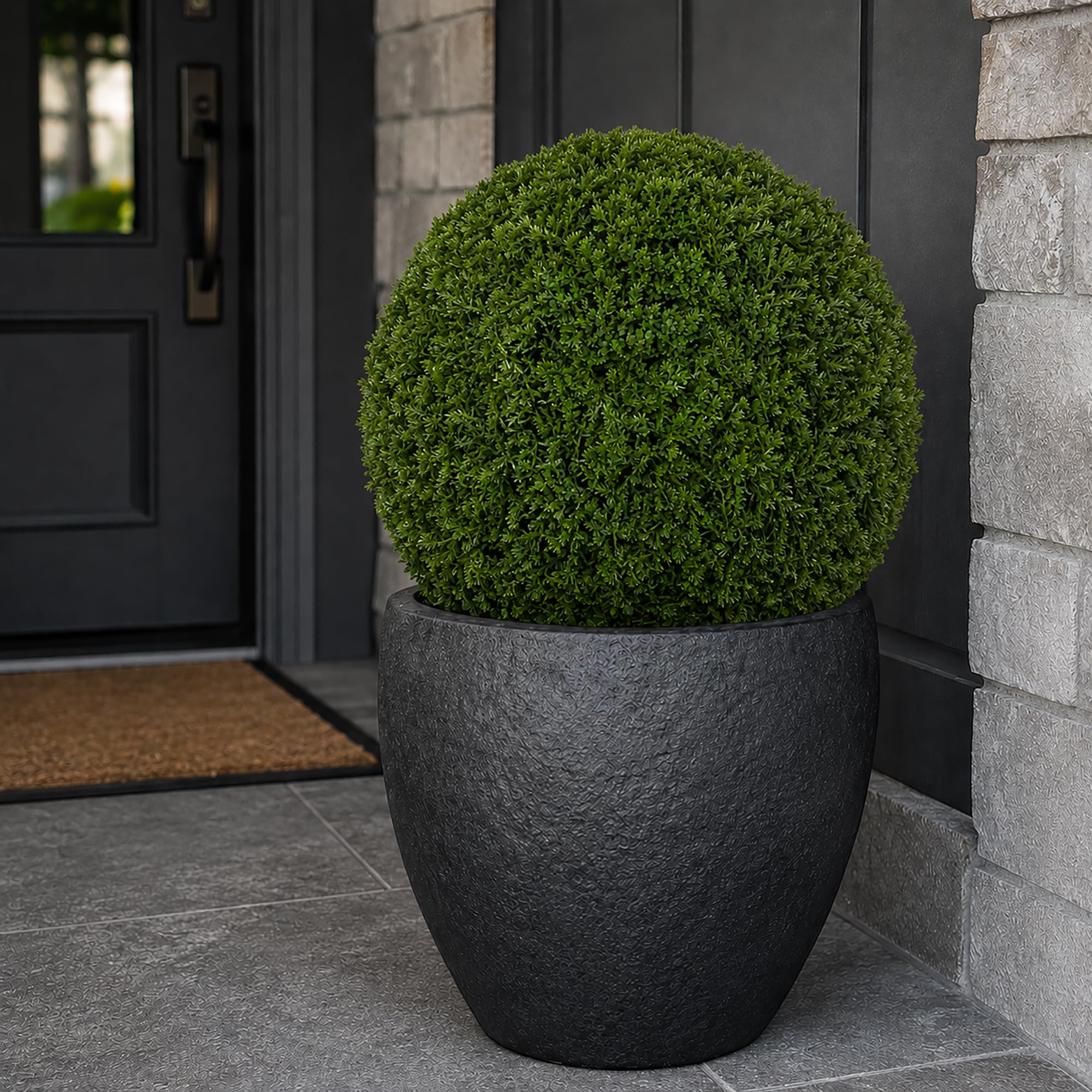 3rd Street Inn XL Baby's Breath Topiary Ball - Artificial Plant Set - Indoor/Outdoor Wedding Party Decor - Faux Foliage Garden Sphere - Tree and Bush Substitute (19")