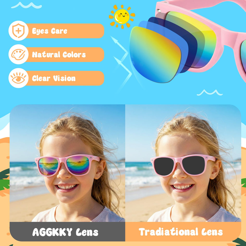 Kids Sunglasses Bulk, Kids Sunglasses Party Favors for Age 3-8, UV400 Protection Neon Kids Sunglasses Bulk for Boys Girls (12Pack-heart sunglasses)