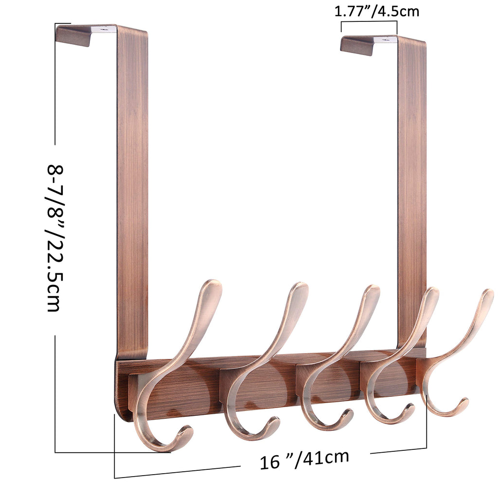 SKOLOO Over The Door Hook, Door Hanger Hooks for Hanging Clothes, Towels, Coats, Hats, Over The Door Towel Hook - Black, Assembly Required