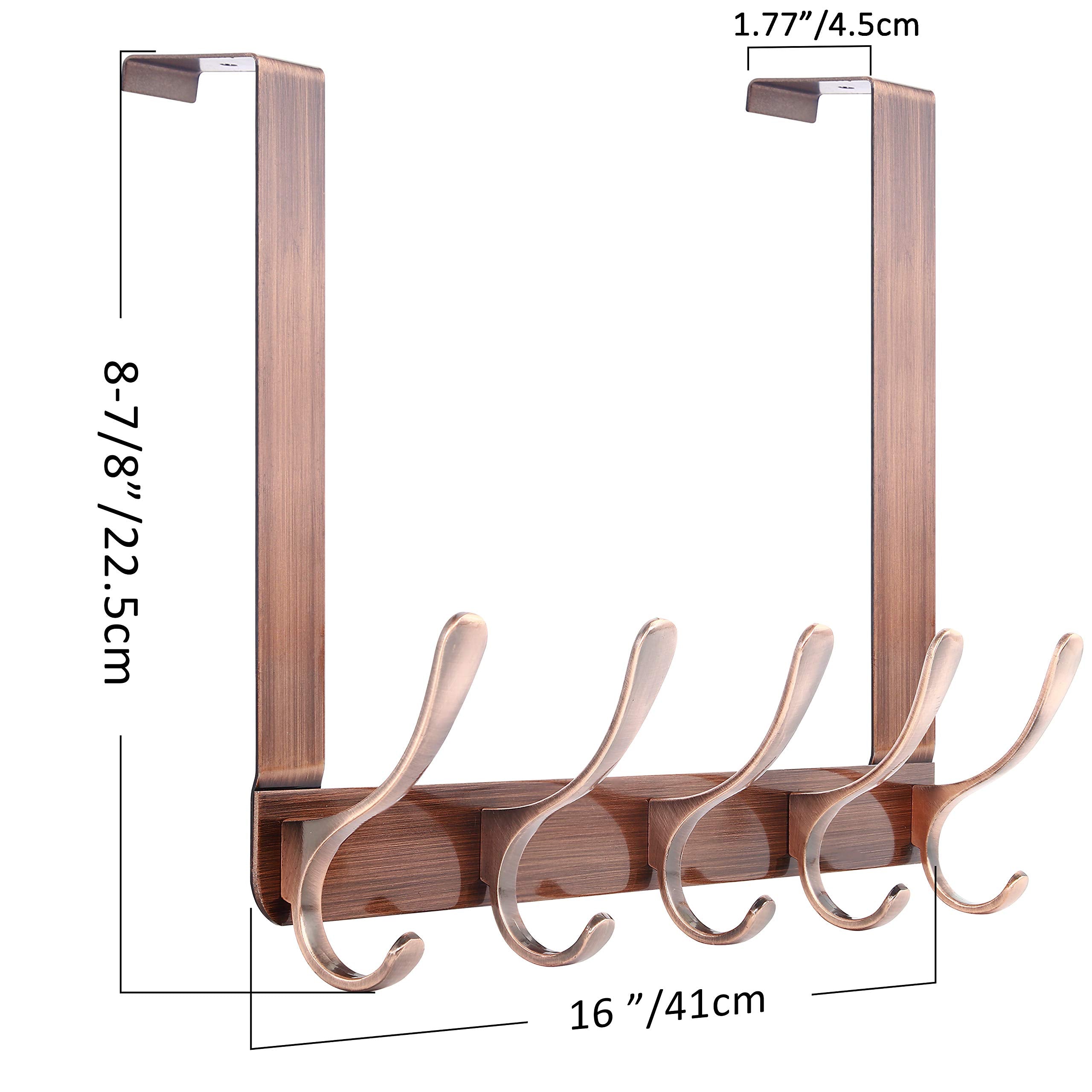 SKOLOO Over The Door Hook, Door Hanger Hooks for Hanging Clothes, Towels, Coats, Hats, Over The Door Towel Hook - Black, Assembly Required
