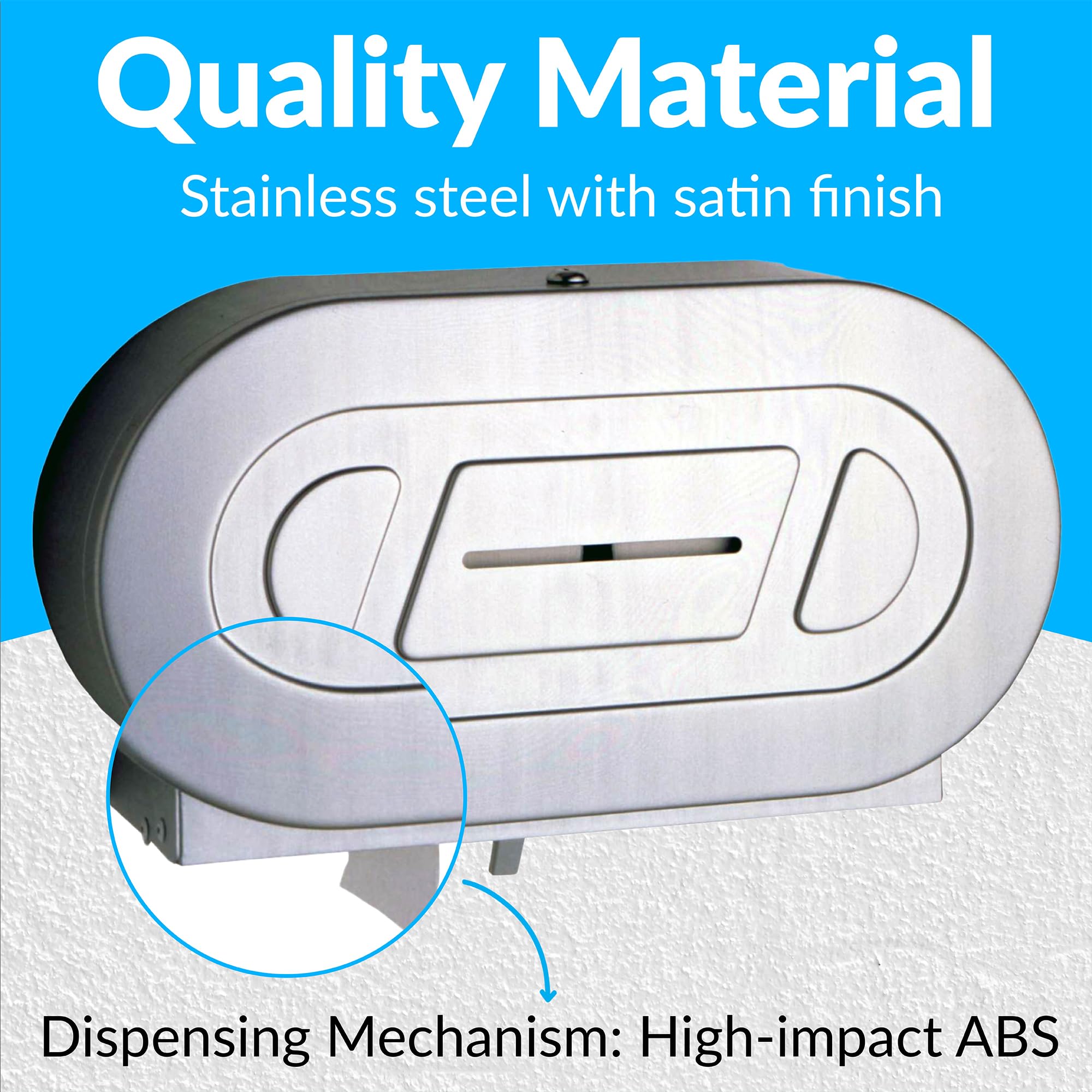 Bobrick Single Jumbo-Roll Surface-Mounted Toilet Tissue Dispenser, Satin-Finish Stainless Steel, ADA Compliant, Secure Locking Design, Versatile Roll Compatibility, Durable & Easy-Load Mechanism (Model B-2890)