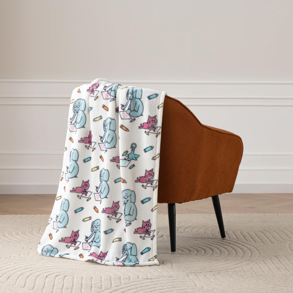 Berkshire Blanket VelvetLoft® Luxury Soft Polyester Throw Blanket, Don’t Let The Pigeon Drive The Bus, 50 x 70in(Official Mo Willems® Product)