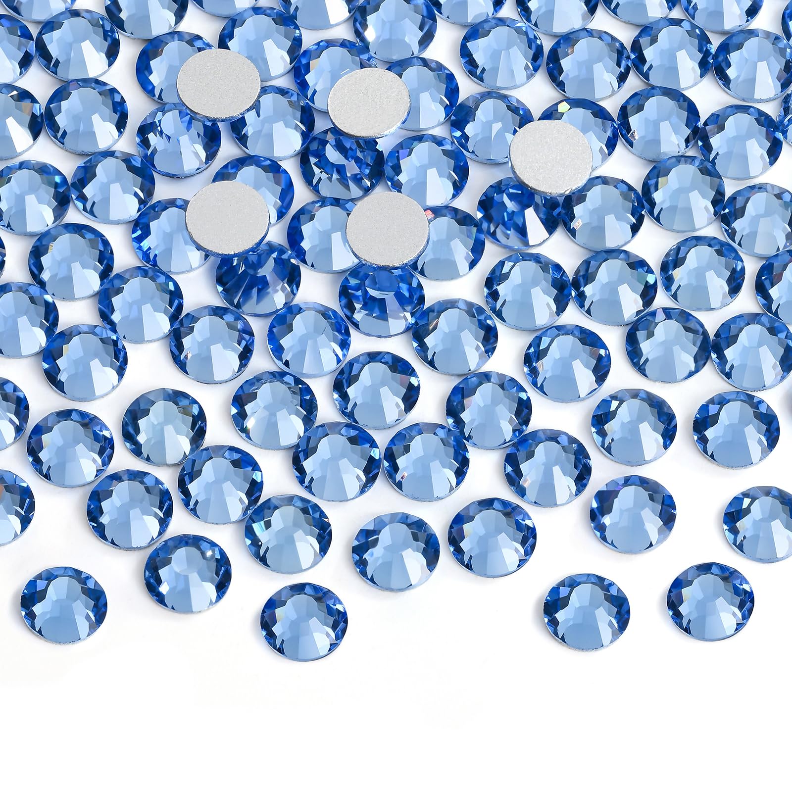 2880 Pieces Flatback Rhinestones Glue Fix Crystal Glass Diamantes Gems for Crafting Nail Art Crafts Decorations Clothes Shoes 1.4 mm (ss3, Amber)