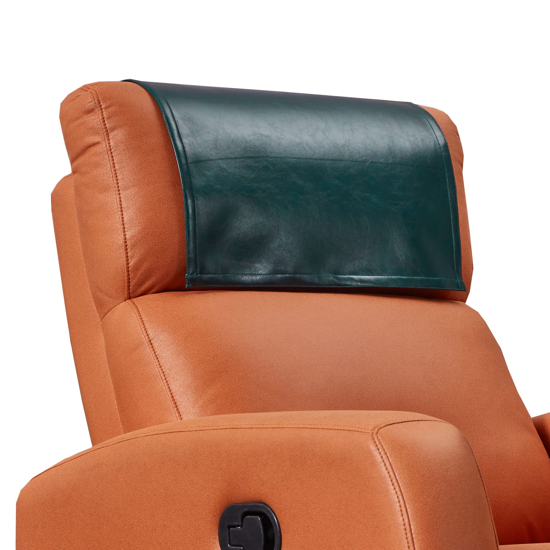 Non Slip Recliner Headrest Protector Washable Faux Leather Headrest Covers for Recliner Chair Waterproof Couch Head Rest Covers for Sofa,Furniture,Office Chair,Theater Seat (Beige)