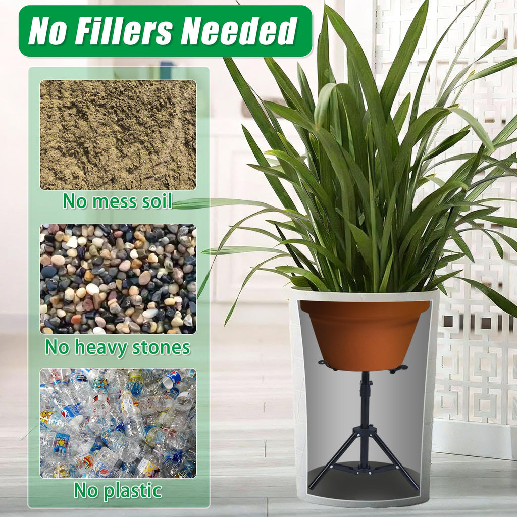 Adjustable Plant Risers for Inside Pots, 11-20" Rise Planter Insert Filler for Large Pots, Plant Lift Inserts Pot Risers for Indoor Outdoor Tall Taper Planter Container (6" 8" 10" Base Top, Set of 1)