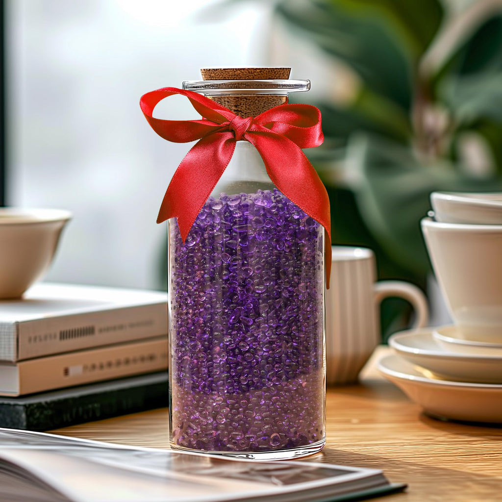 T4U Crystal Chips Stone Crushed Quartz Glass 0.5LB - Fluorite Tumbled Gravel Small Decorative Pebbles Bulk, Mini Polished Rocks Pieces for Crafts, Vases Filler, Succulent Plants, Aquarium Gravel Rocks