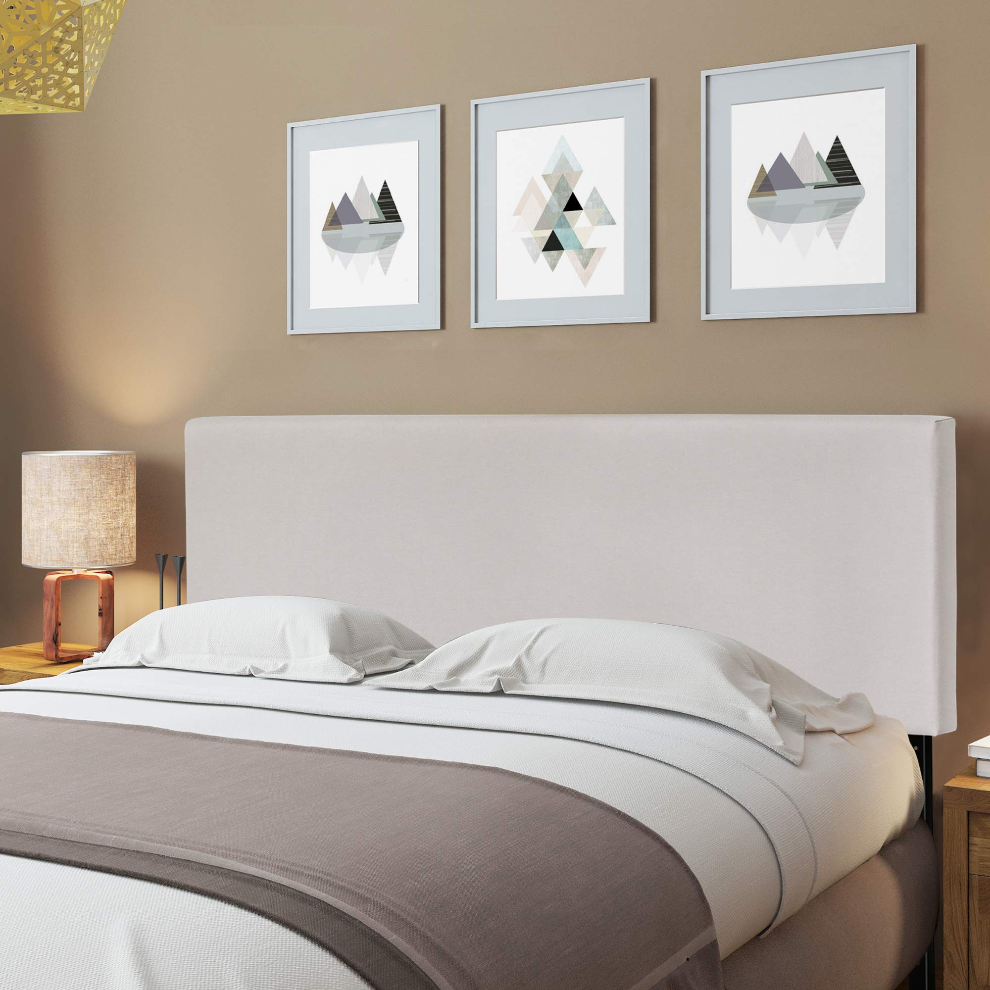FURINNO Roanne Tufted Headboard, Twin, Black