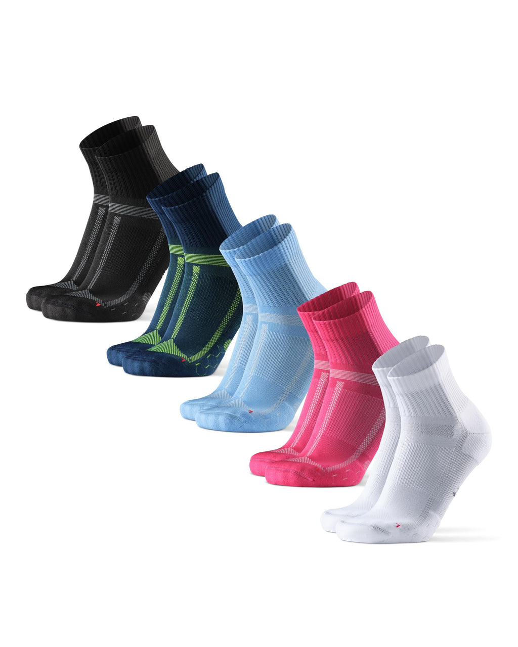 DANISH ENDURANCE Ultra-Comfort Quarter Running Socks, Performance Socks, Men & Women - 3 or 5 Pack