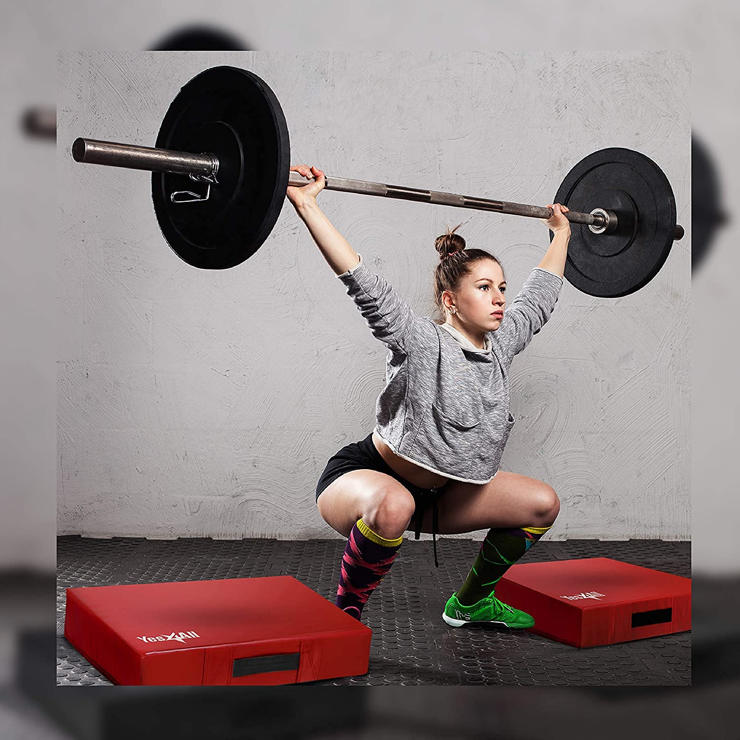 Yes4All Silencer Drop Pads/Weightlifting Drop Pads with PVC Cover & Easy Carry Handles – Sold in PairsVariation Theme