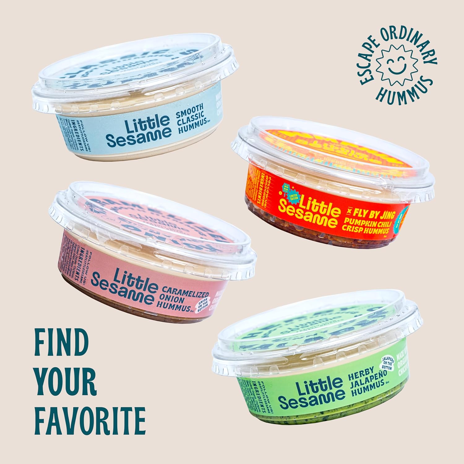 Little Sesame Herby Jalapeno Hummus, 8 OZ