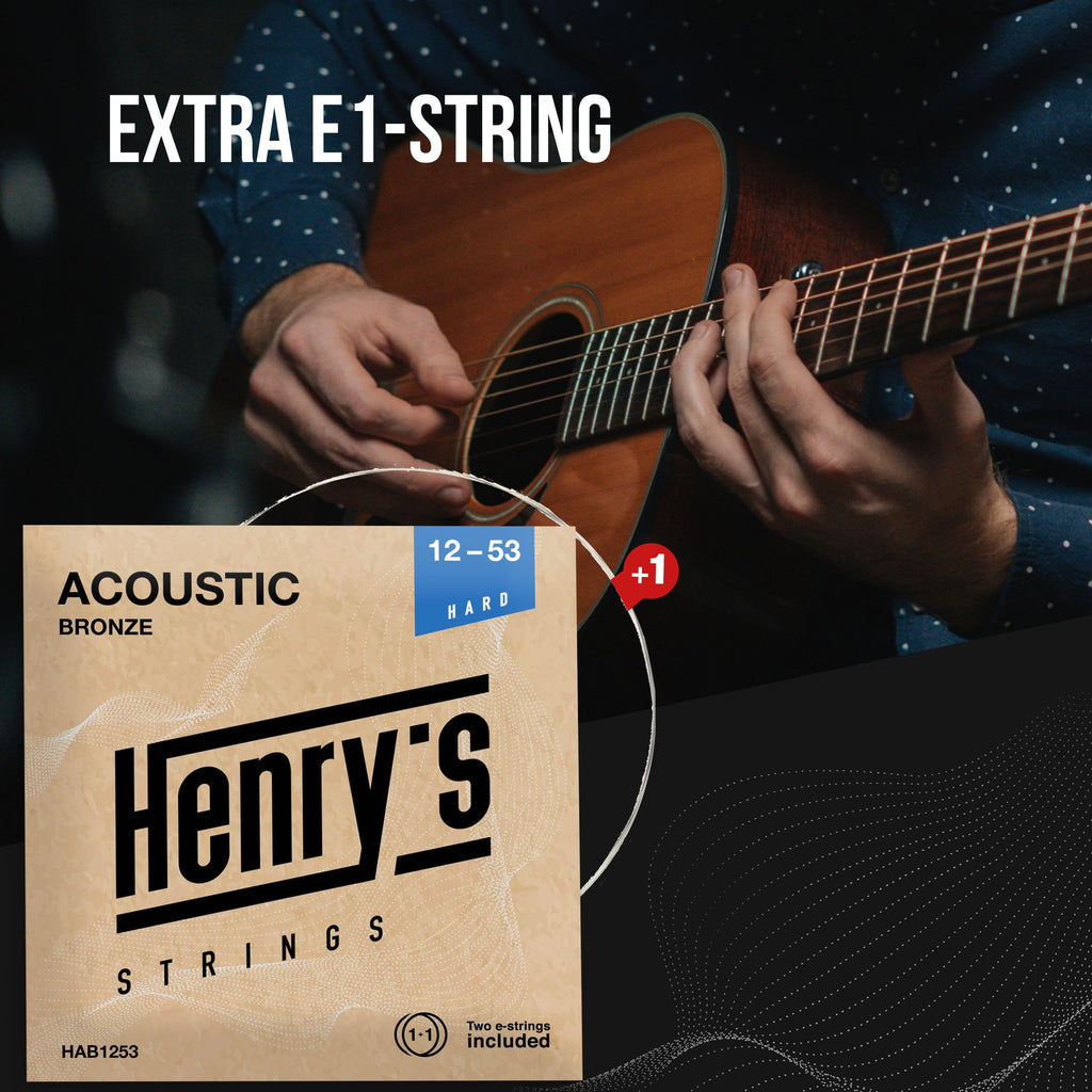 Light Acoustic Guitar Strings 10-47 - Brilliant Sound & Extra E1 String & 3xGuitar Picks - Phosphor Bronze Guitar Strings Acoustic - Acoustic Guitar Strings 6 String Set