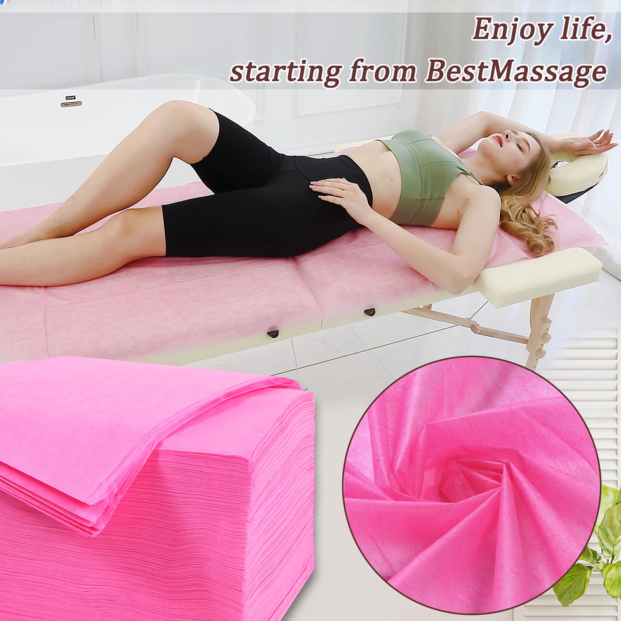 Disposable Bed Sheets 100 Pcs 31" x 71" Massage Table Sheets Non Woven Fabric SPA Bed Cover Breathable for Massage Beauty Tattoos（Black）