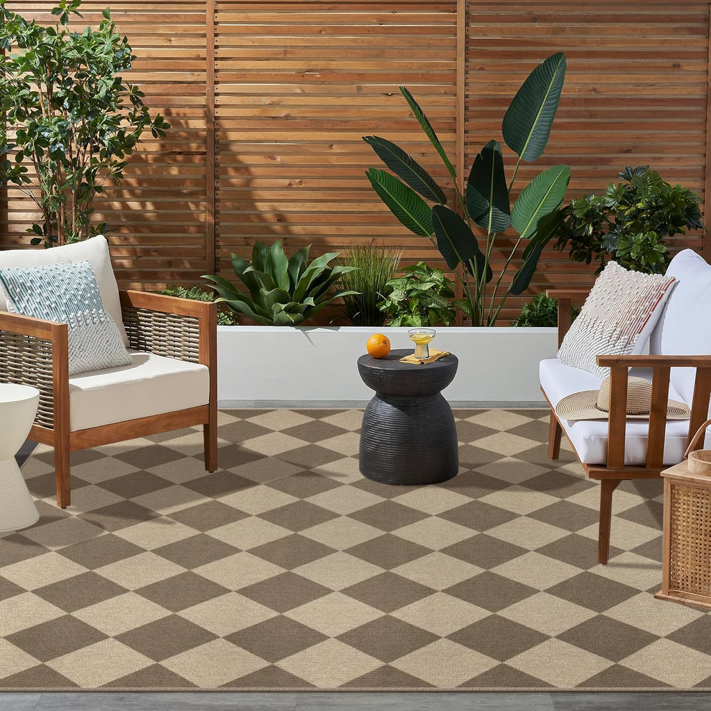 Rugalia Easy Jute Checkered Entryway Rug, 2x3 Black Modern Indoor Outdoor Doormat, Washable Non-Slip Neutral Small Kitchen Rug Farmhouse Diamond Throw Rugs for Entrance Bedroom Bathroom
