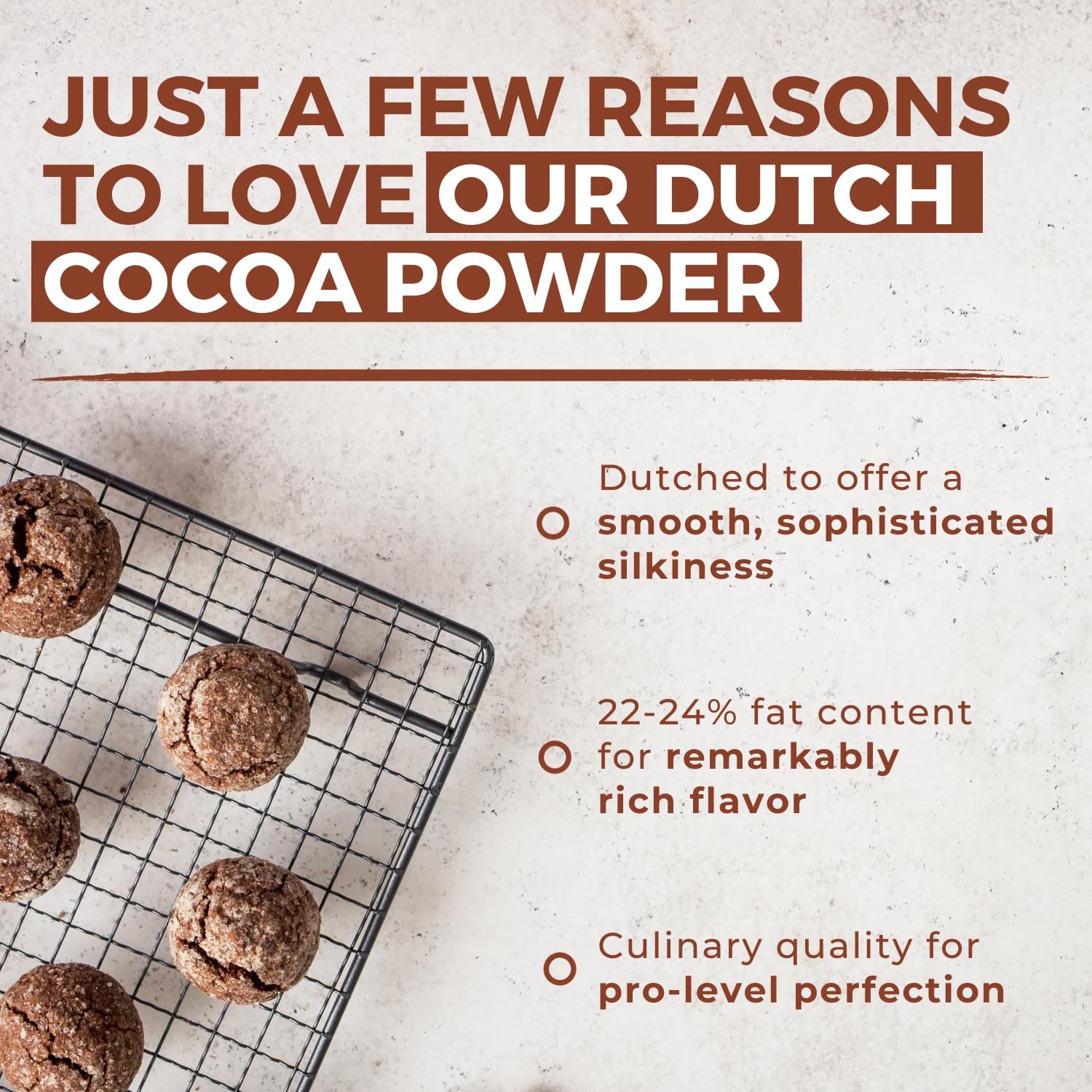 Cocoa Powder (1 lb) Dutch Processed Cocoa Powder, Unsweetened, Extra Rich Cocoa Flavor, 22-24% Fat, Premium Culinary Grade, Non-GMO, Perfect Cocoa for Baking and Cooking