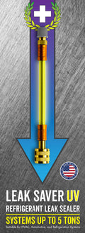 Leak Saver Direct Inject Small System with UV Dye - Refrigerant Leak Sealer - Detects Large Leaks - Ideal for Most Small Home Appliances and HVAC Systems up to 1 Ton - Proudly Made in The USA