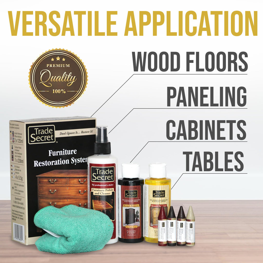 Trade Secret Scratch Concealer for Dark Wood Furniture & Floors – Dark Brown Shade Stain Covers Nicks, Scuffs, Dog & Cat Scratches, Minor Defects – Real Wood Only