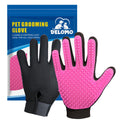 Upgrade Efficient Pet Hair Remover Gloves - Gentle Shedding Brushes for Dogs, Cats & Horses with Long and Short Hair - 1 Pair (Blue)
