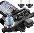 [Upgraded Version] RV Fresh Water Pump, 12V DC Water Pump, 6GPM 70PSI Self-Priming Diaphragm Pump with Pressure Switch and Strainer for RV, Marine, Yacht, Caravan