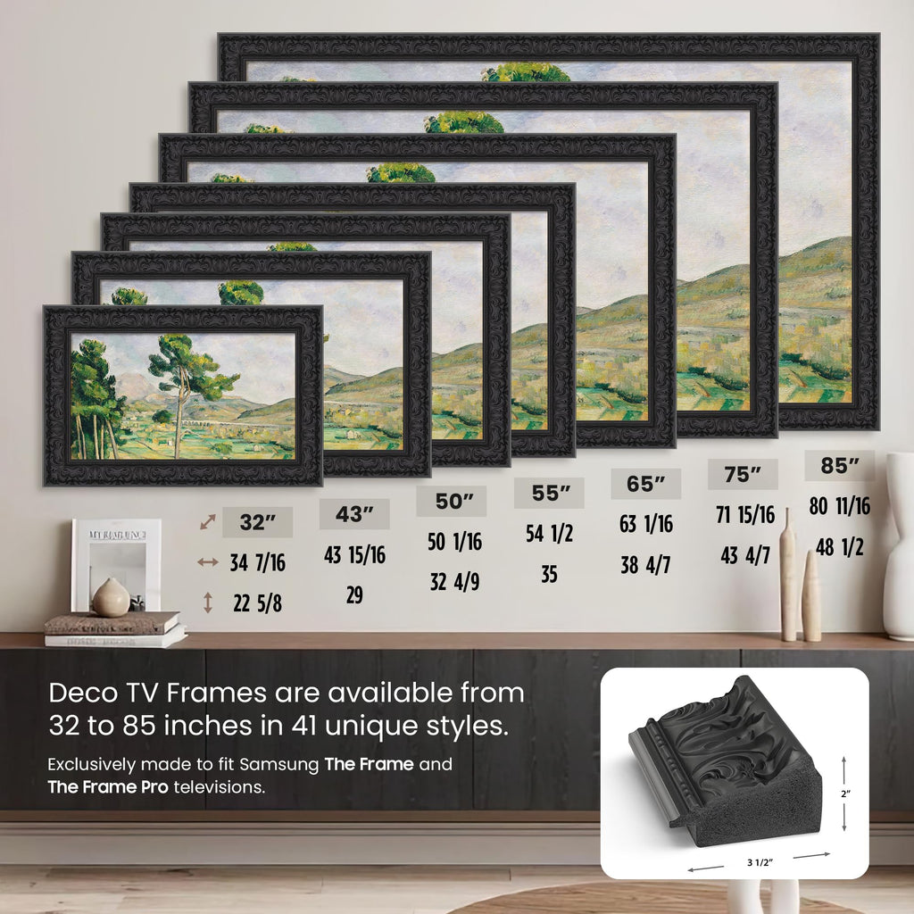 Tuscan Matte Black 32" Premiere Deco TV Frame - Compatible ONLY with Samsung The Frame TVs (Fits 2021-2026, LS03A, LS03B, LS03C, LS03D, LS03FA)