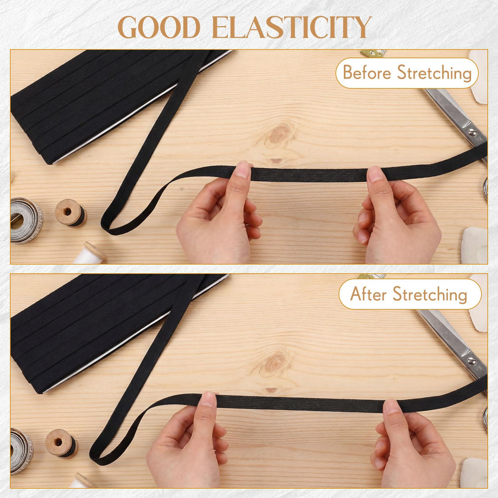 Shappy Elastic for Sewing Knit Elastic Band 1/2 Inch x 11 Yards (Beige)
