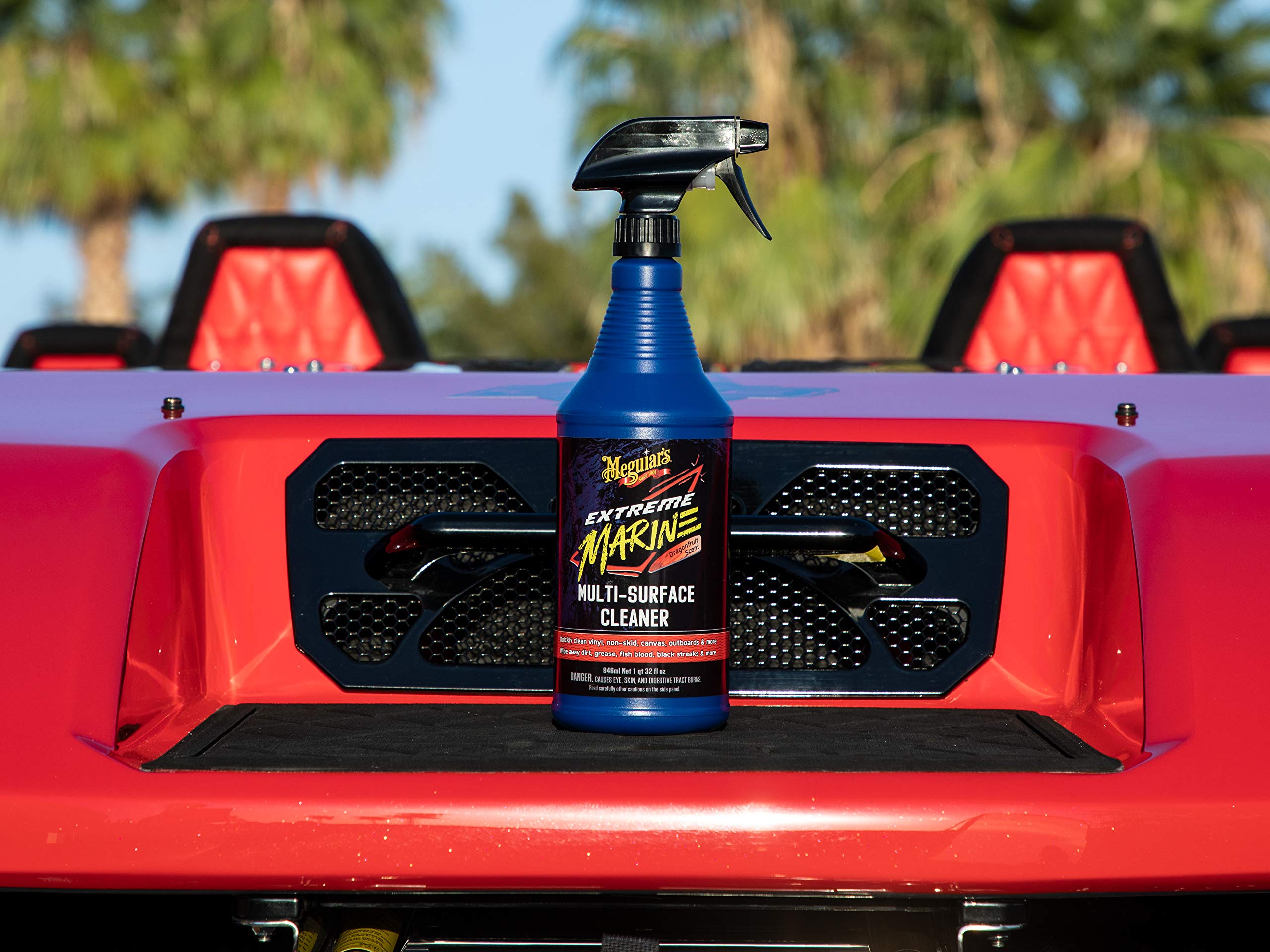Meguiar's Extreme Marine Multi-Surface Cleaner M180332 - Pro Multi-Surface Cleaner for RV and Marine Detailing, Removes Dirt Grime & Stains from Vinyl, Gel Coat, Non Skid, Carpet and More, 32 Oz Spray