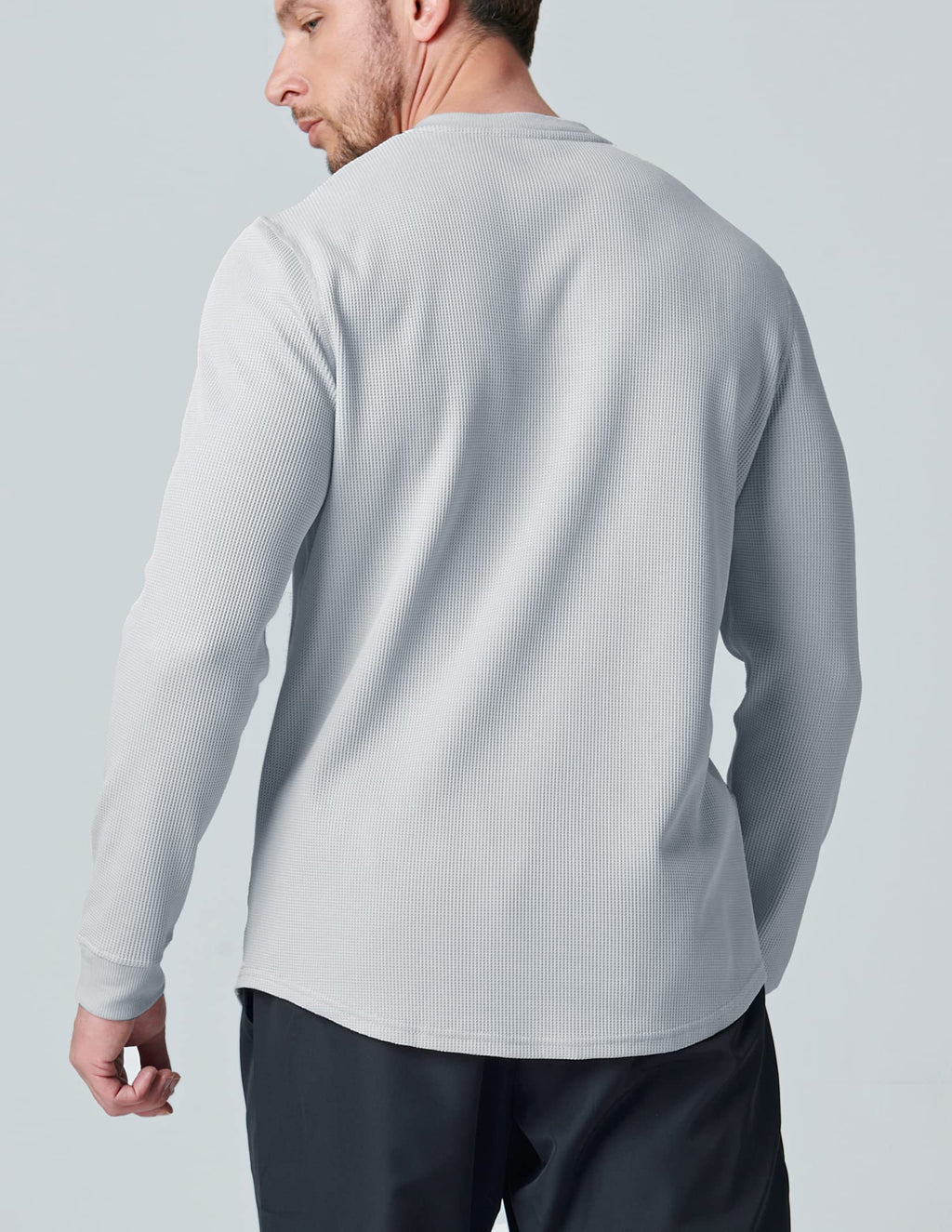 Liberty Pro 3 Pack Mens Waffle Henley Thermal Long Sleeve Shirts, Casual Fitted Fall Shirts for Men