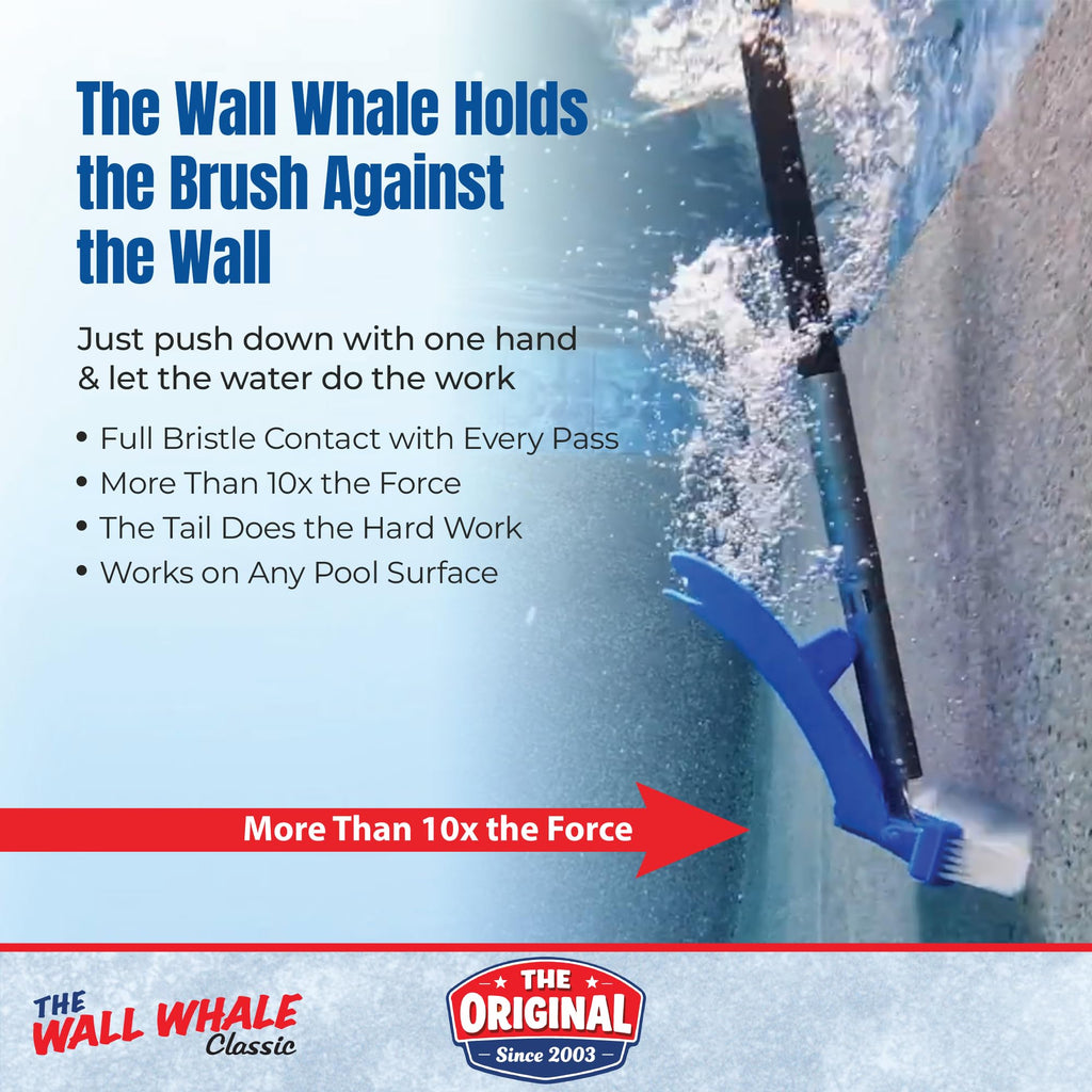 18" Swimming Pool Brush Head | More Than 10x the Brushing Force | Algae Removal & Weekly Brushing | Attaches to Your Existing Pole