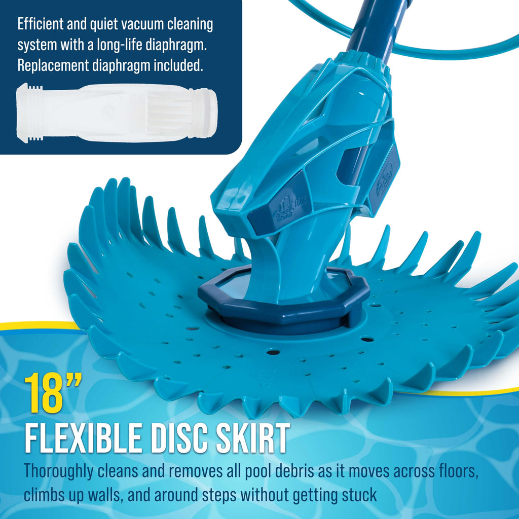 U.S. Pool Supply Octopus Suction Pool Cleaner, Inground Automatic Pool Vacuum Cleaner with Hose - Swimming Sweeper Vac Cleaning Suction-Side Cleaners - Auto Creepy Sweeps Removes Debris, Leaves Cleans