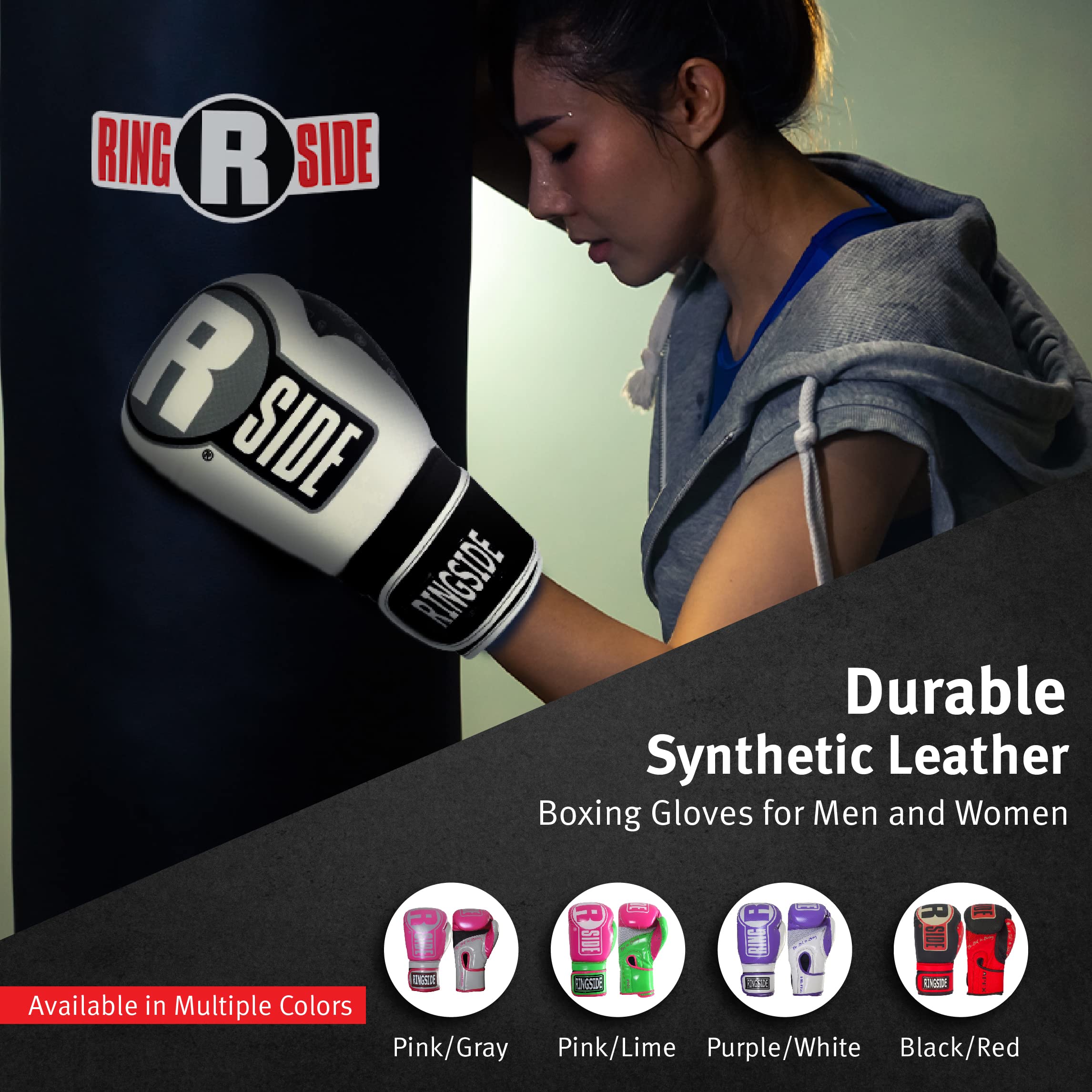 Ringside Apex Bag Gloves, IMF-Tech Boxing Gloves with Secure Wrist Support, Synthetic Boxing Gloves for Men and Women