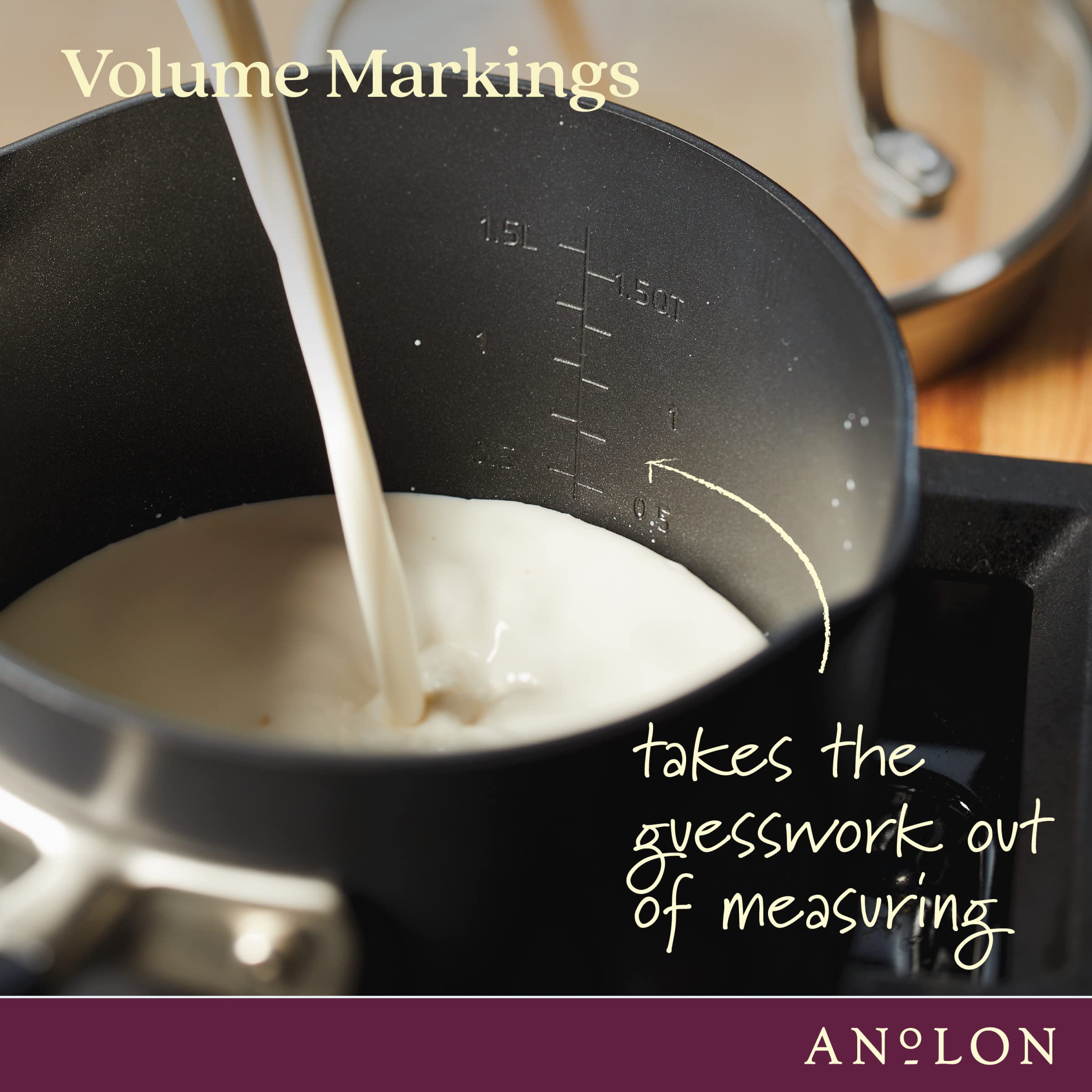 Anolon Advanced Home Hard Anodized Nonstick Sauce Pan/Saucepan with Straining and Lid, 2 Quart (2 Qt Straining Saucepan, Indigo)
