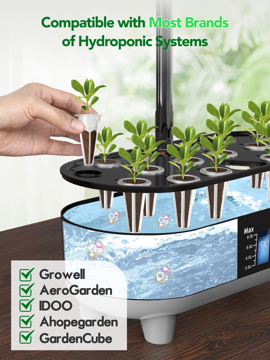 Growell Grow Sponges, 120 Pack Hydroponic Pods, Seed Pods Replacement Sponges Compatible with Aerogarden and Others, Hydroponic sponges for All Indoor Hydroponics Growing System