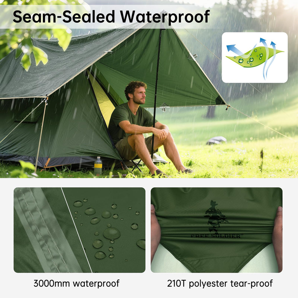 Free Soldier Waterproof Portable Tarp Multifunctional Outdoor Camping Traveling Awning Backpacking Tarp shelter Rain Tarp