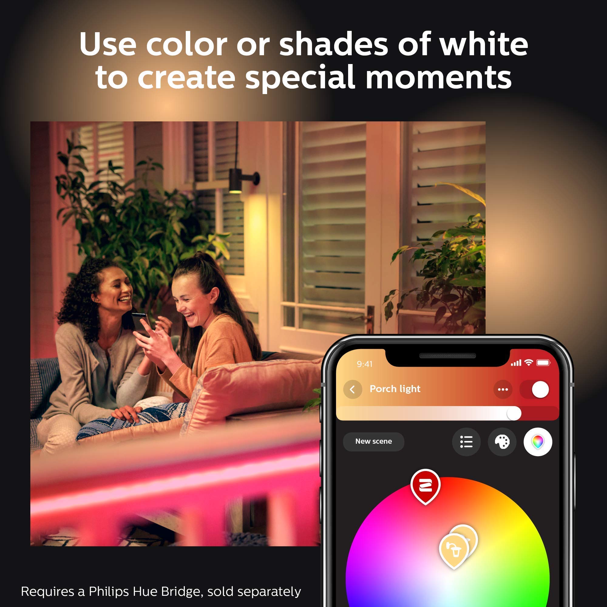 Philips Hue White & Color Ambiance Outdoor LightStrip 5m/16ft (Requires Hue Hub, Works with Amazon Alexa Apple HomeKit and Google Assistant) (530931)