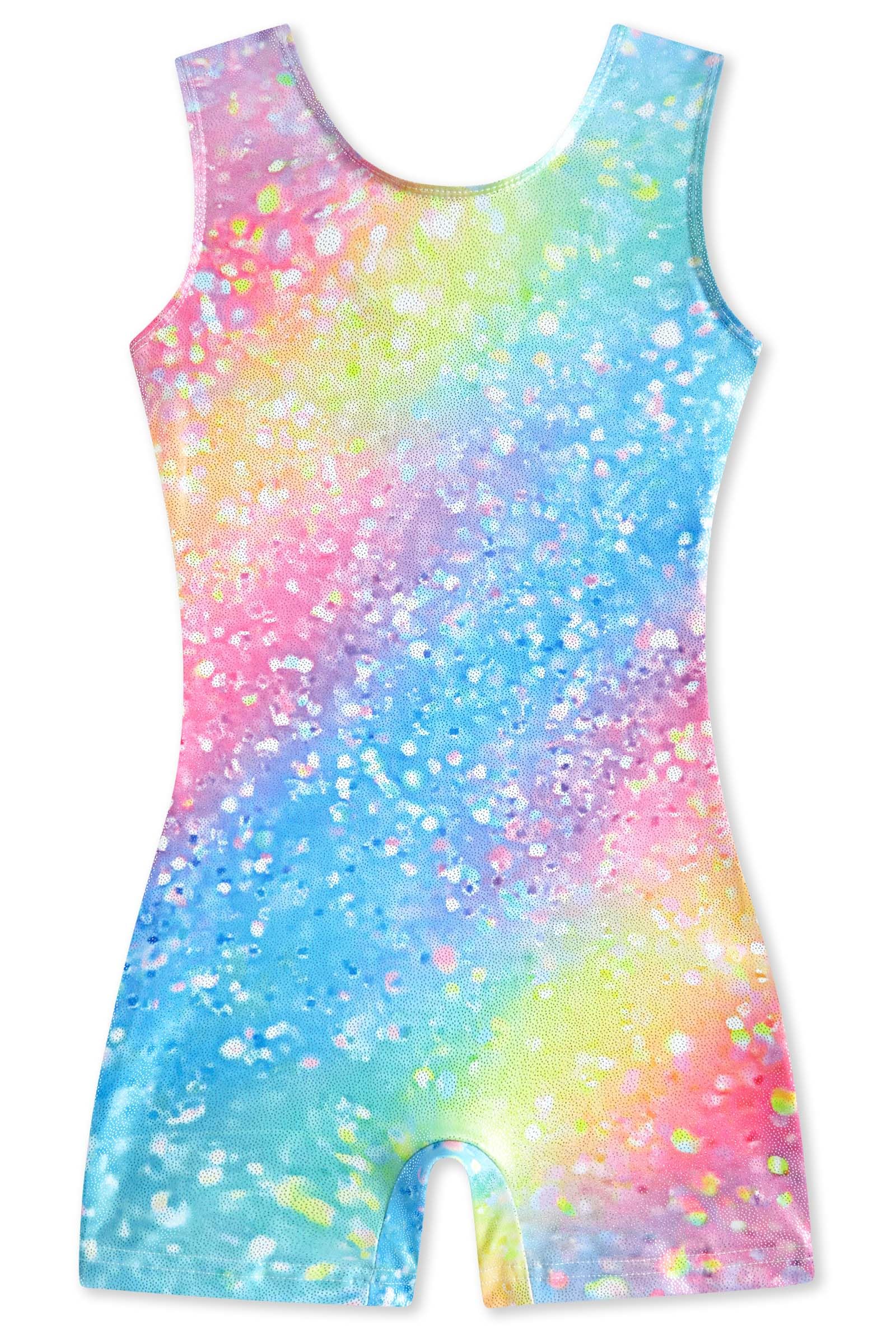 Funnycokid Gymnastics Leotards for Girls with Shorts Sparkly Kids Biketards Dance Unitard 3-10 Years