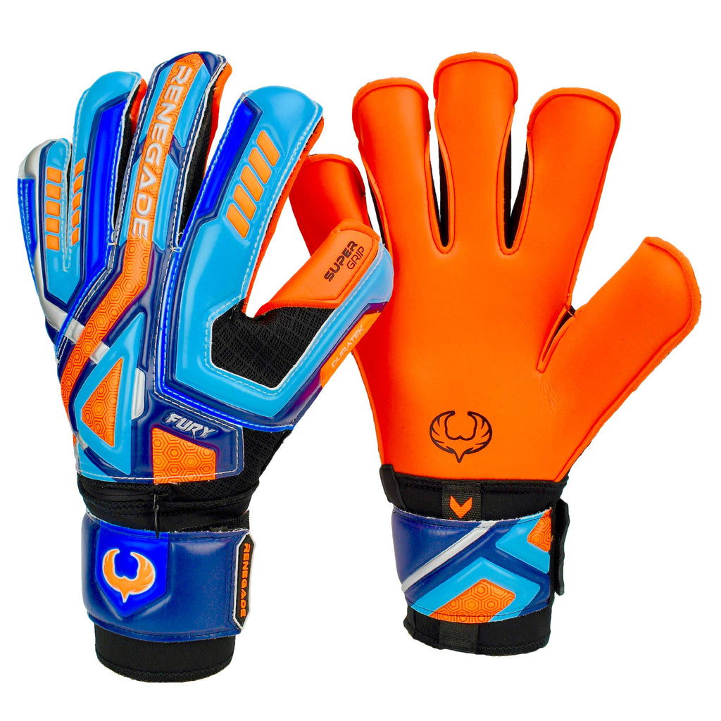 Renegade GK Fury Goalie Gloves with Microbe-Guard - Adult, Youth, Kids (Sizes 6-11) Pro-Tek Fingersaves & 4+3MM Giga Grip | High Performance Pro-Level Goalkeeper Glove | Based in USA