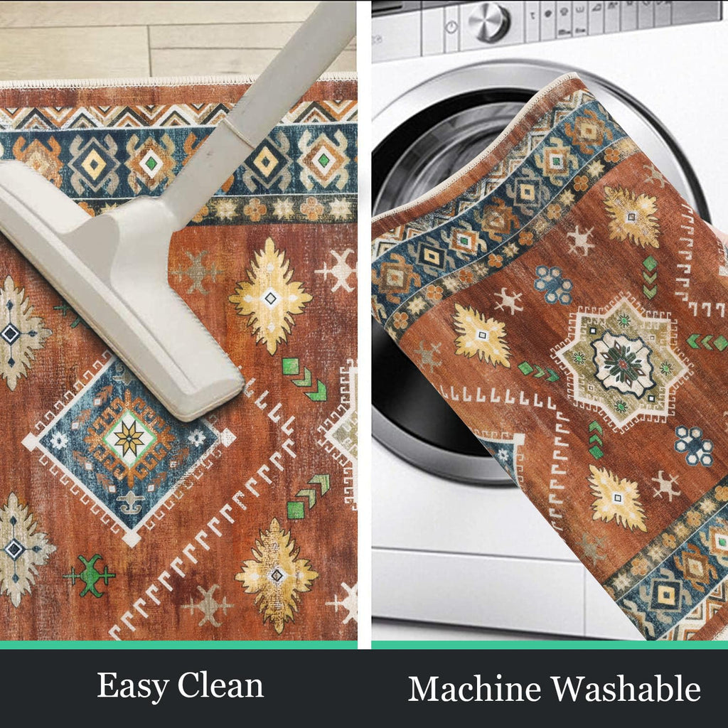HEBE Boho Kitchen Rug Sets 3 Piece with Runner Non Slip Kitchen Rugs and Mats Washable Kitchen Mats for Floor Thick Kitchen Floor Mat Carpet Runner Rugs for Hallway Laundry Holiday Decor
