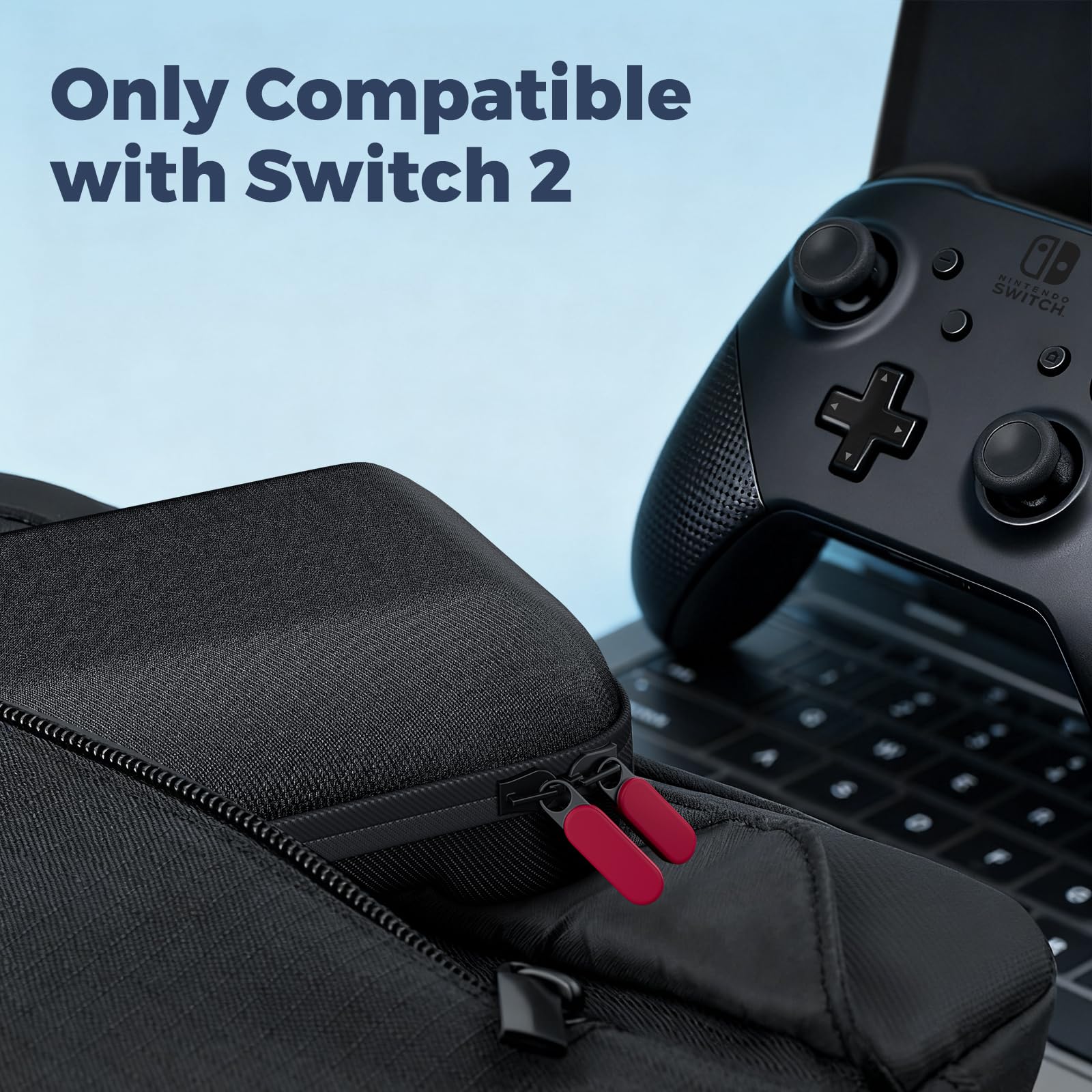 ProCase Carrying Case for Nintendo Switch 2 (2025) with 24 Game Card Slots, Hard Portable Travel Case Storage Bag Protective Pouch for 2025 Nintendo Switch 2 Console AC Adapter & Accessories -Black,L