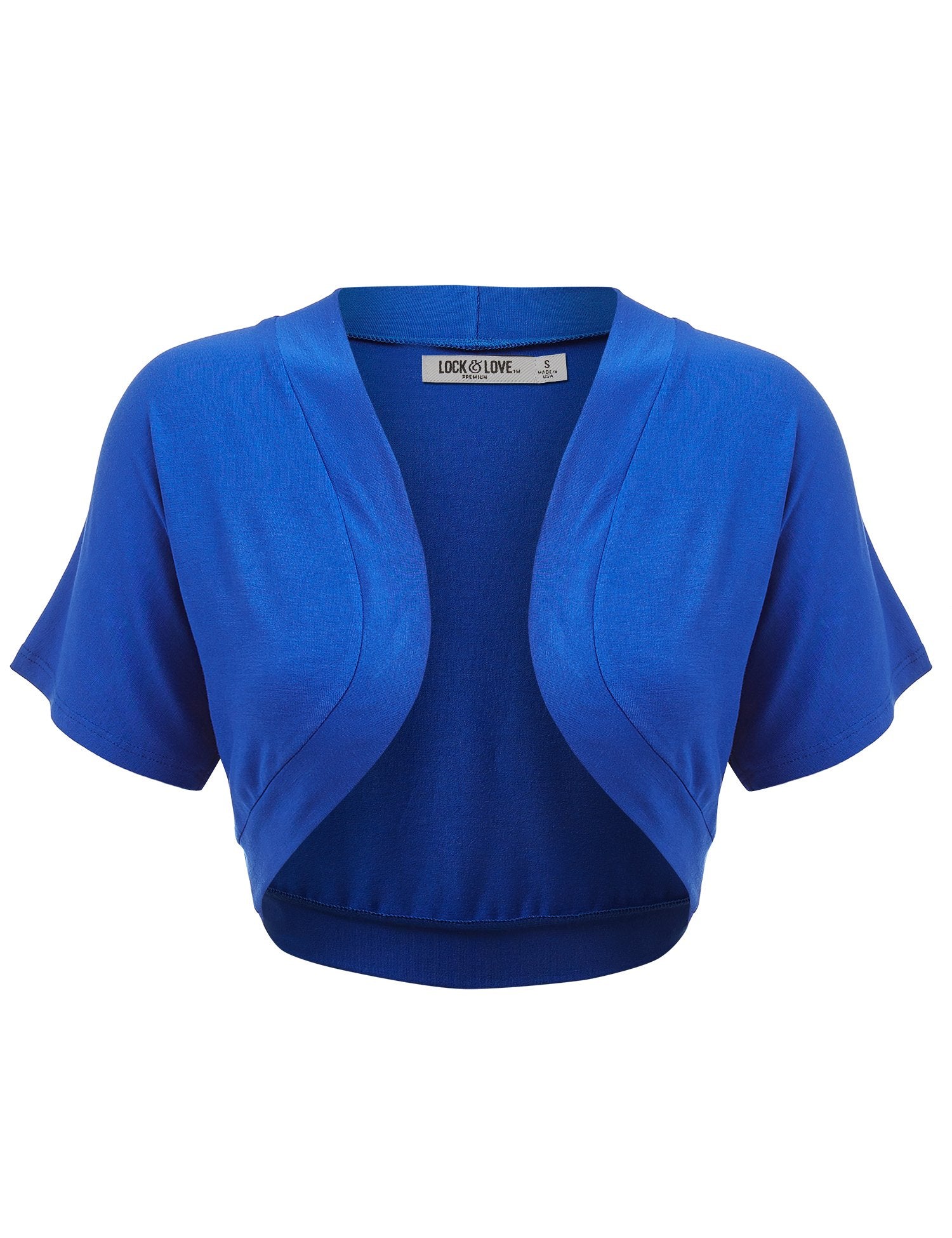 Lock and Love Women's Versatile Open Front Lightweight Short Sleeve Bolero Shrug
