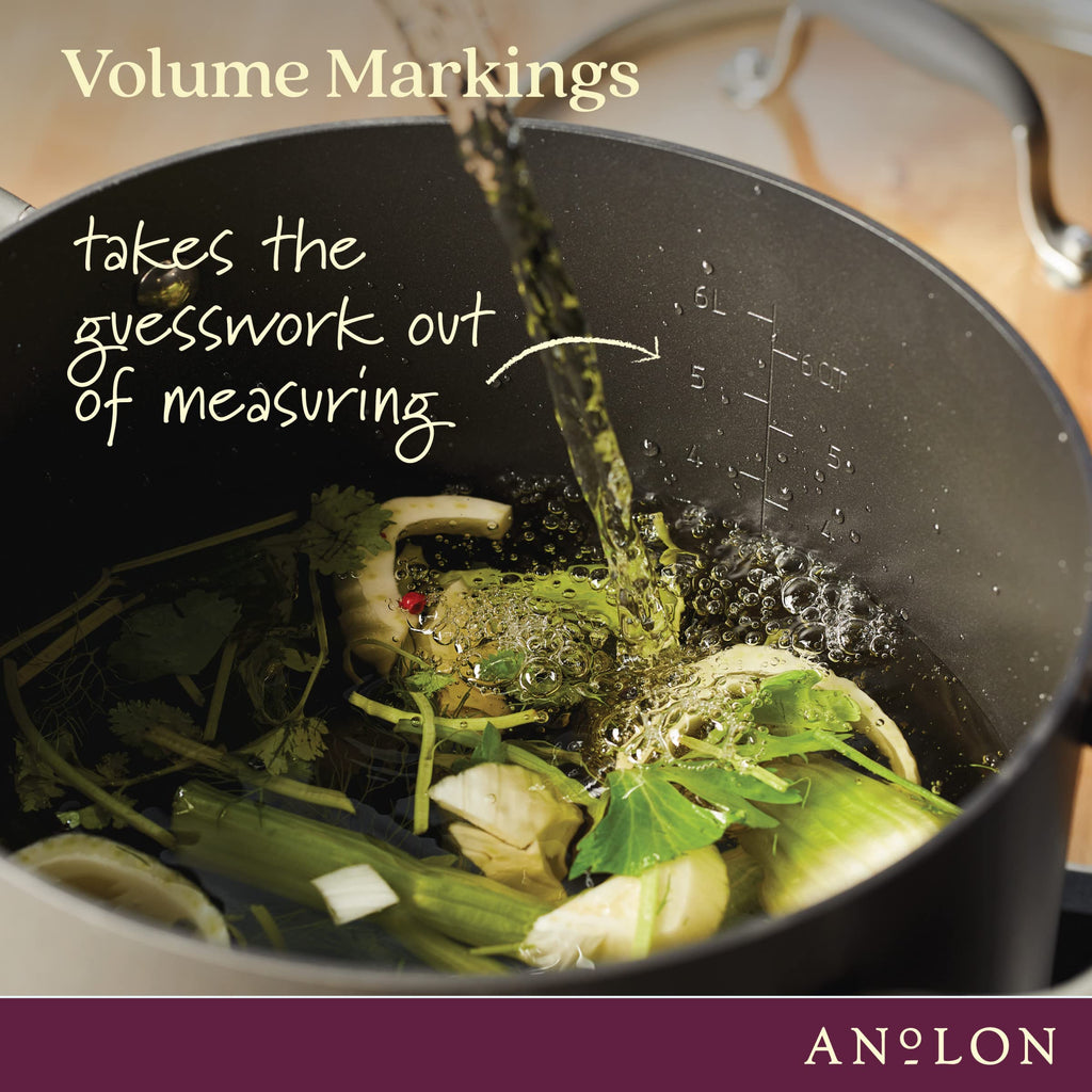 Anolon Advanced Home Hard Anodized Nonstick Sauce Pan/Saucepan with Straining and Lid, 2 Quart (2 Qt Straining Saucepan, Indigo)