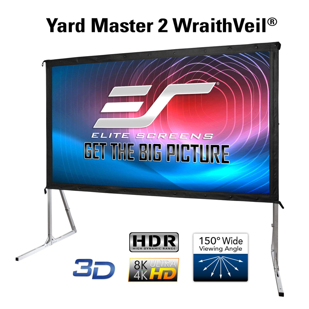 Elite Screens 100-inch Wraith Veil DUAL, 16:9, 0.8 Gain, 150° Viewing Angle, Front & Rear Projection Screen, Yardmaster 2 OMS100H2-Dual