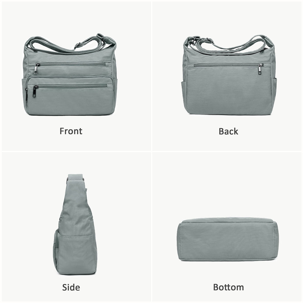 VOLGANIK ROCK RFID Purses for Women Fabric Nylon Multi Pocket Crossbody Bag Ladies Travel Handbag
