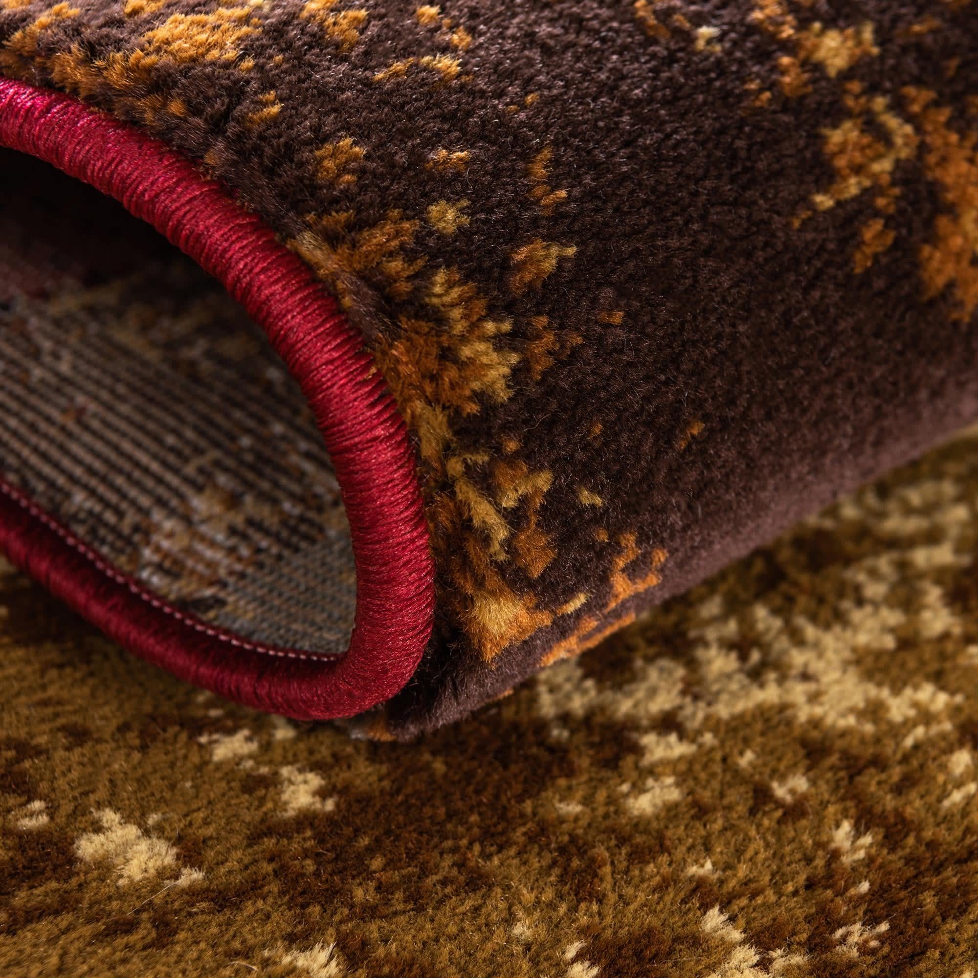 Unique Loom Barista Collection Area Rug - Kouillou (2' 2" x 3' 1" Oval, Multi/Brown)