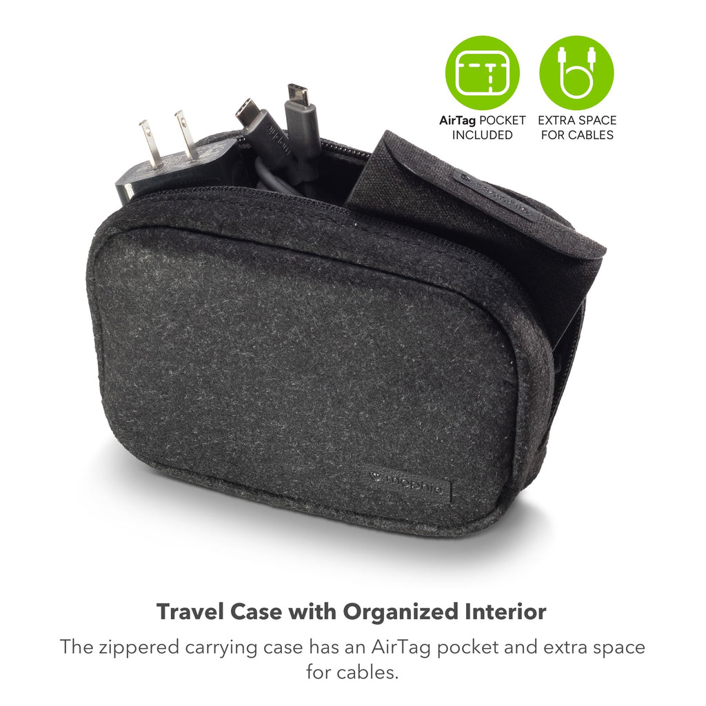 Mophie 3-in-1 Travel Charger with MagSafe - Portable Wireless Charging Hub, Compatible w/Apple Devices, iPhone 17/16/15/14/13/12 Series, Apple Watch Series 11 to 1 & Ultra, AirPods Pro/3rd Gen, Black