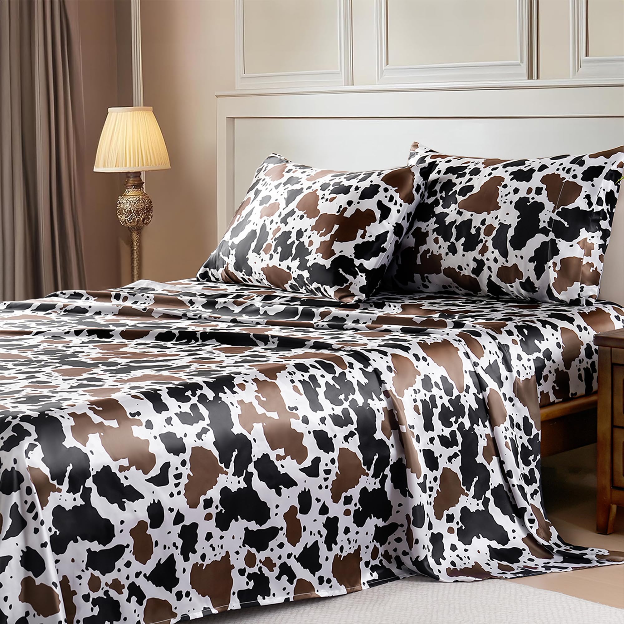 MR&HM Satin Sheets with Elastic Corner Straps, Twin Size 3-Piece Silky Bedding Set, Deep Pocket 15 Inches, Good for Hair & Skin (Twin, Black)