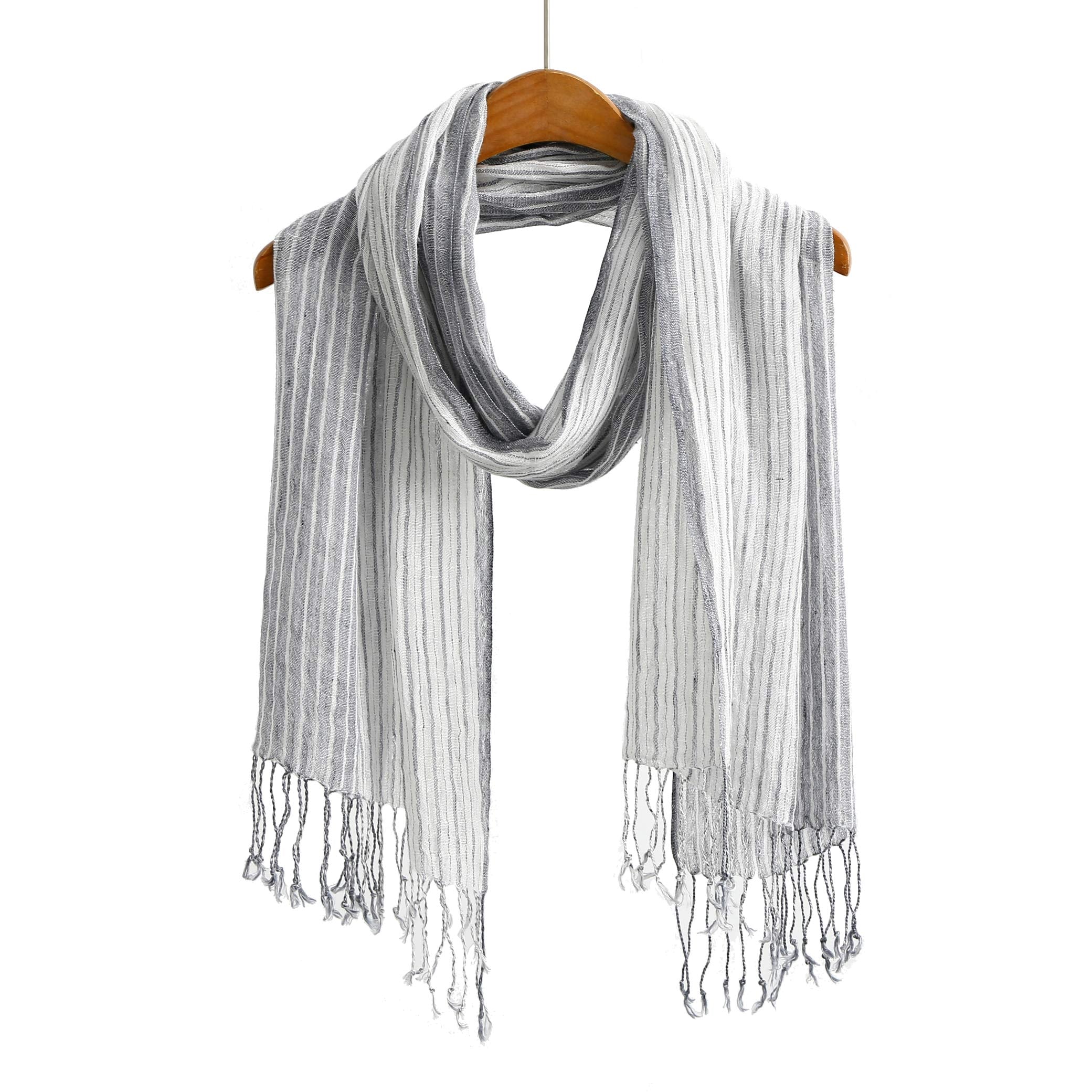 Jeelow Lightweight Summer Scarf Light Shawl Wrap Linen Feel Scarves For Men And Women