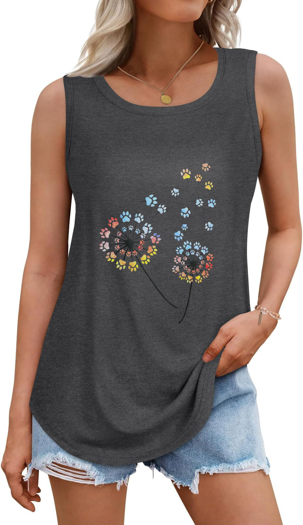 rosemia Tank Tops for Women Summer Sleeveless Casual Loose Fit Tunic Tops 2026