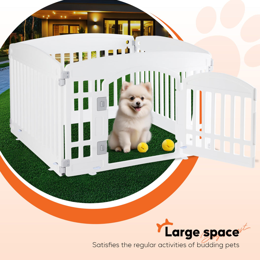 Dog Playpen 24 Inch 8 Panels, Ideal Dog Fence for Puppy/Small Dogs Indoor & Outdoor Bliss, Perfect Dog Pen for Camping, Yard, RV, Garden Fence, Black