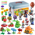 ROLOSO Plants and Zombies Toys Figures vs Peashooter Party Favors Birthday Decorations Supplies Plush Sets Playset Series 2 PVZ Kids Games Books Zomboss Gargantuar with Storage Box