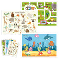 Babebay Disposable Placemats for Baby, 60 Pack Sticky Toddler Placemat for Restaurants, Dining Table, Party, Travel, 12" x 18" with 3 Designs